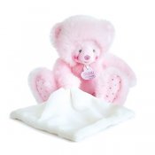 Nallebjörn med snuttefilt mjukisdjur Trop Mimi rosa DouDou