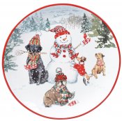 Större fat med hund- och julmotiv Christmas Dogs 2