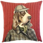 Basset hound kuddfodral 45 cm från Belgien Sherlock Holmes
