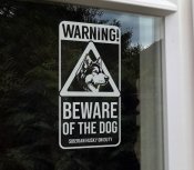 Siberian husky fönsterdekal Beware of the dog V8