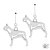 Bostonterrier örhängen av silver helfigur