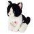 Katt mjukisdjur svart/vit 20 cm sittande Teddy Hermann