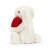 Kanin med hjärta mjukisdjur Red love heart Bashful Bunny little JellyCat