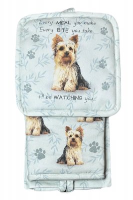 Yorkshireterrier köksset grytlapp/vante/handduk