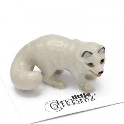 Polarräv miniatyr porslinsfigur Blizzard Arctic Fox