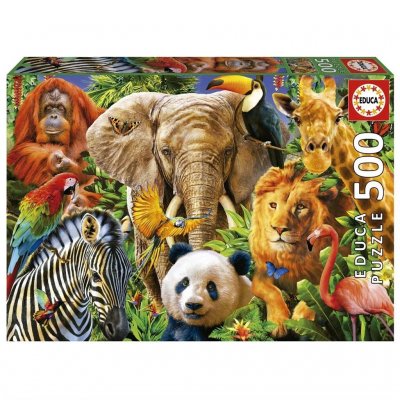 Wild Animal Collage pussel 500 bitar