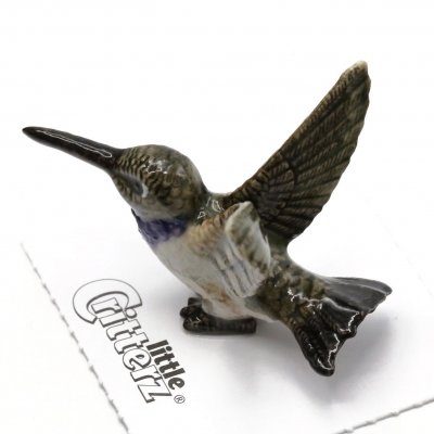 Fågel miniatyr porslinsfigur Bell Black-Chinned Hummingbird