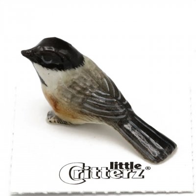 Fågel miniatyr porslinsfigur Beebay Chickadee