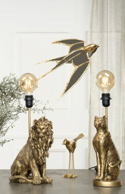 Lampa lejon Mörkguld Alot