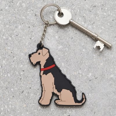 Airedaleterrier / Lakelandterrier / Welshterrier nyckelring Sweet William
