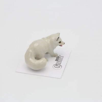 Polarräv miniatyr porslinsfigur Blizzard Arctic Fox
