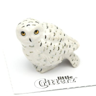 Snöuggla miniatyr porslinsfigur Ghost