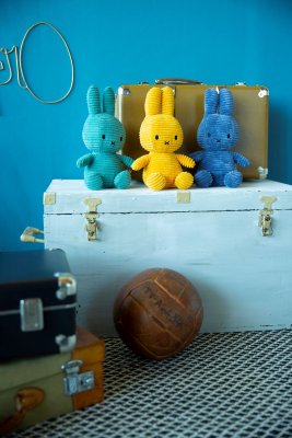 Kanin mjukisdjur Miffy Corduroy Aviator blue 23 cm