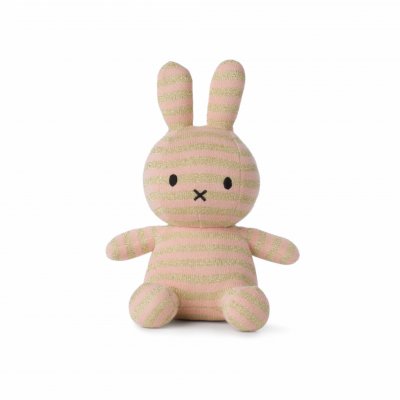 Kanin mjukisdjur Organic Cotton Stripe Pink/Gold 23 cm
