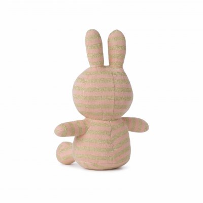 Kanin mjukisdjur Organic Cotton Stripe Pink/Gold 23 cm