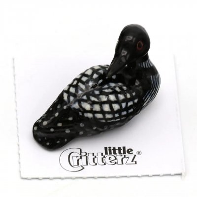 Loon miniatyr porslinsfigur Gavia Loon