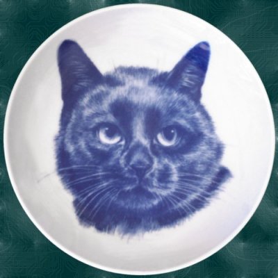 Europé silver tabby huskatt prydnadstallrik Lekven 2014