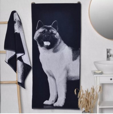 American akita handduk 100% bomull