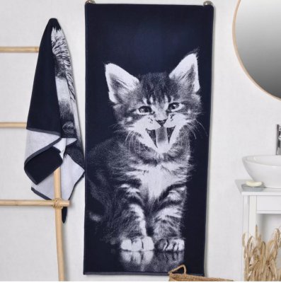 Kattunge handduk 100% bomull