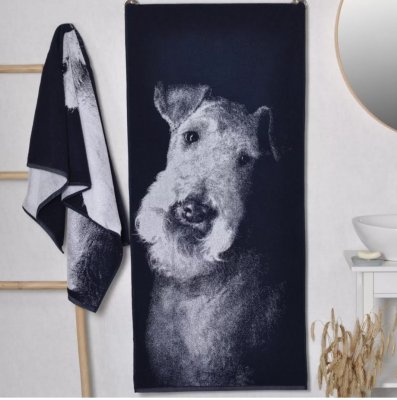 Airedaleterrier handduk 100% bomull