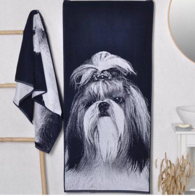 Shih tzu handduk 100% bomull