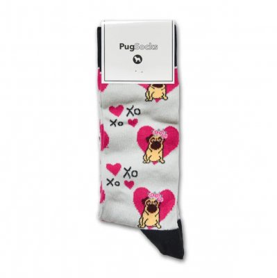 Mops strumpor 1-pack Pug Love