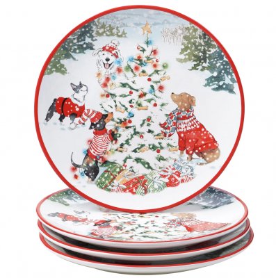 Mattallrik med hund- och julmotiv Christmas Dogs