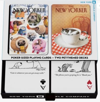 Kortlek Dog and Cat Cartoons Double Deck Playing Cards New Yorker
