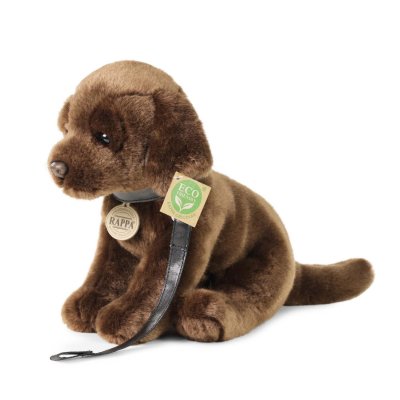 Labrador retriever (brun) mjukisdjur med koppel 25 cm Rappa