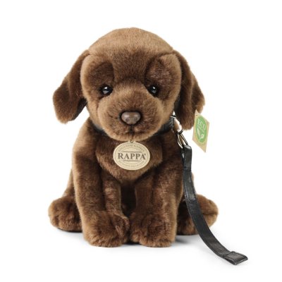 Labrador retriever (brun) mjukisdjur med koppel 25 cm Rappa