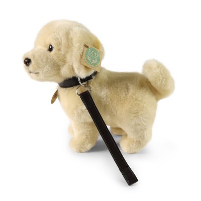 Golden retriever mjukisdjur med koppel 25 cm Rappa