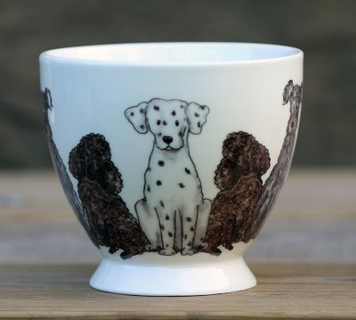 Mugg Hundar 3 olika varianter Cinnober