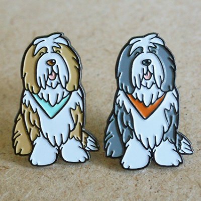 Bearded collie emaljpin