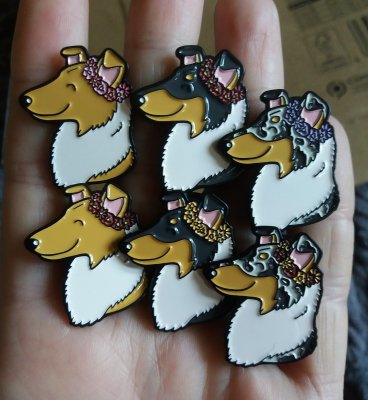 Collie (korthårig) emaljpin Jess