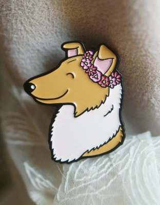 Collie (korthårig) emaljpin Jess