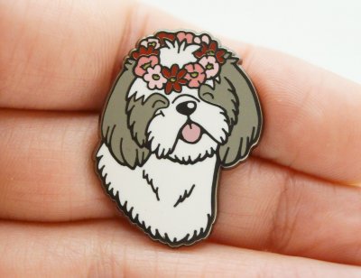 Shih tzu emaljpin
