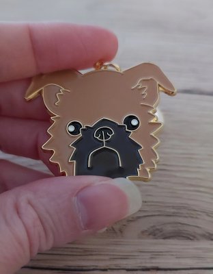 Griffon bruxellois nyckelring av emalj PP