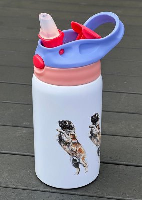 Vattenflaska för barn av polymer två färger