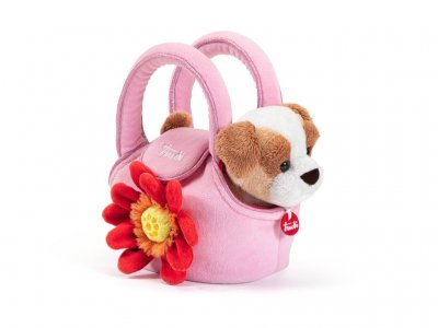 Engelsk bulldogg mjukisdjur Puppy in the bag Rosa Trudi