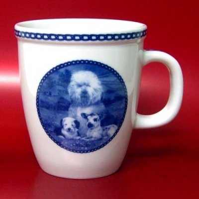 Old english sheepdog mugg av porslin Lekven 30341