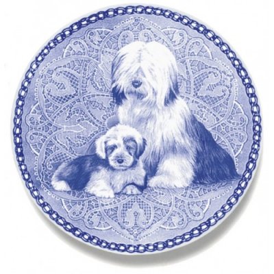 Tibetansk terrier prydnadstallrik Lekven 3055