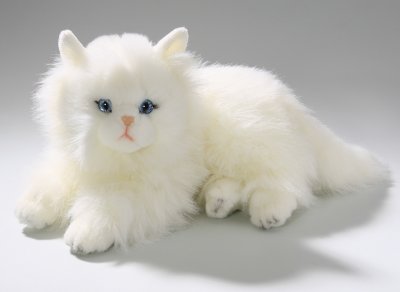 Katt mjukisdjur vit perser 30 cm CD