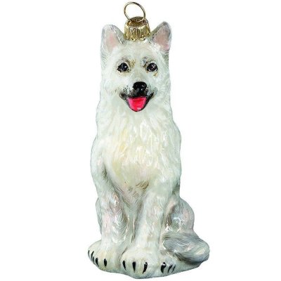 Vit herdehund julprydnad