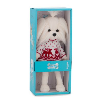 Lucky Mimi Scandinavian Motif docka med ram inuti - malteser