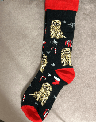Golden retriever strumpor julmotiv FB