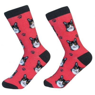 Katt strumpor svart/vit 1-pack ES 1