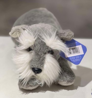 Dvärgschnauzer / schnauzer mjukisdjur liggande SEMO