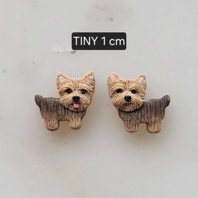 Yorkshireterrier örhängen av lera 1