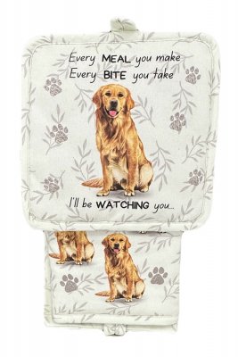 Golden retriever köksset grytlapp/vante/handduk