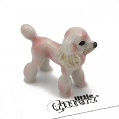 Pudel miniatyr porslinsfigur Pink Poodle